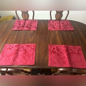 Vintage Waterford Linens "Wiltshire" Red Damask Placemats - Set of 4